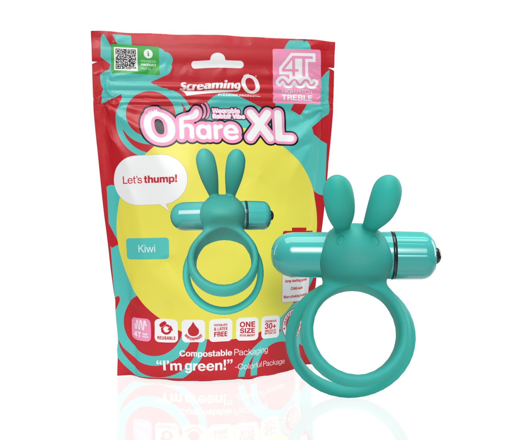 Screaming O 4T Ohare XL Kiwi – Targeted Stimulation with Ultra-Comfortable Silicone Ring Secondary image