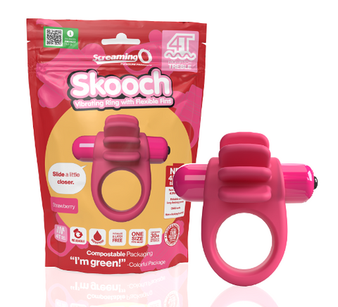 Screaming O 4T Skooch Strawberry – Flexible Fin Targeted Stimulation Default Title Cock Rings Vibrating