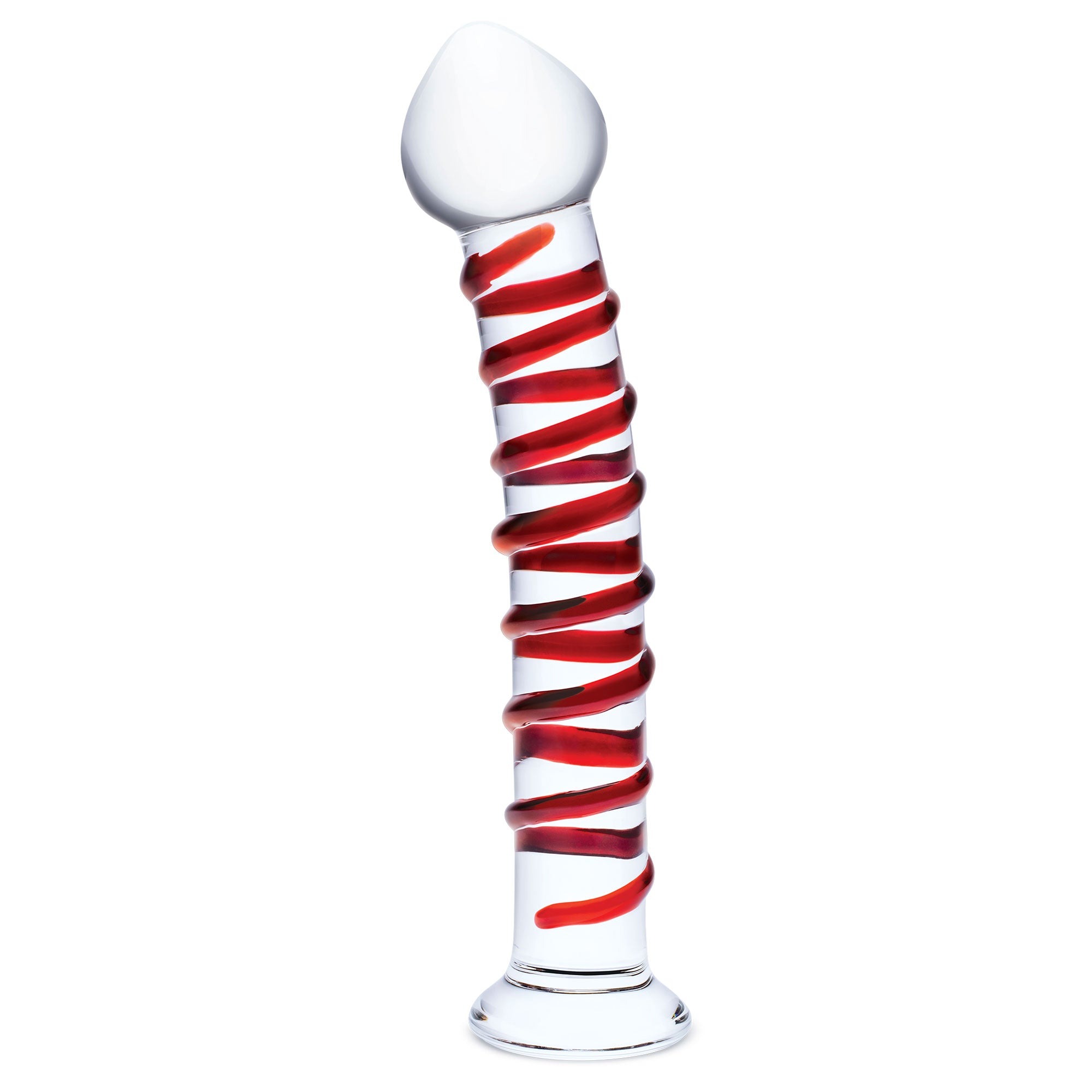 Glas 10 Inch Mr Swirly Red Spiral Handblown Glass Dildo > Glass > Dildos