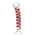 Glas 10 Inch Mr Swirly Red Spiral Handblown Glass Dildo Red > Glass > Dildos