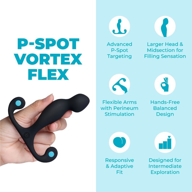 b-Vibe P-Spo Vortex Flex – Silicone Angled Prostate Massager > Anal Range > Prostate Plugs