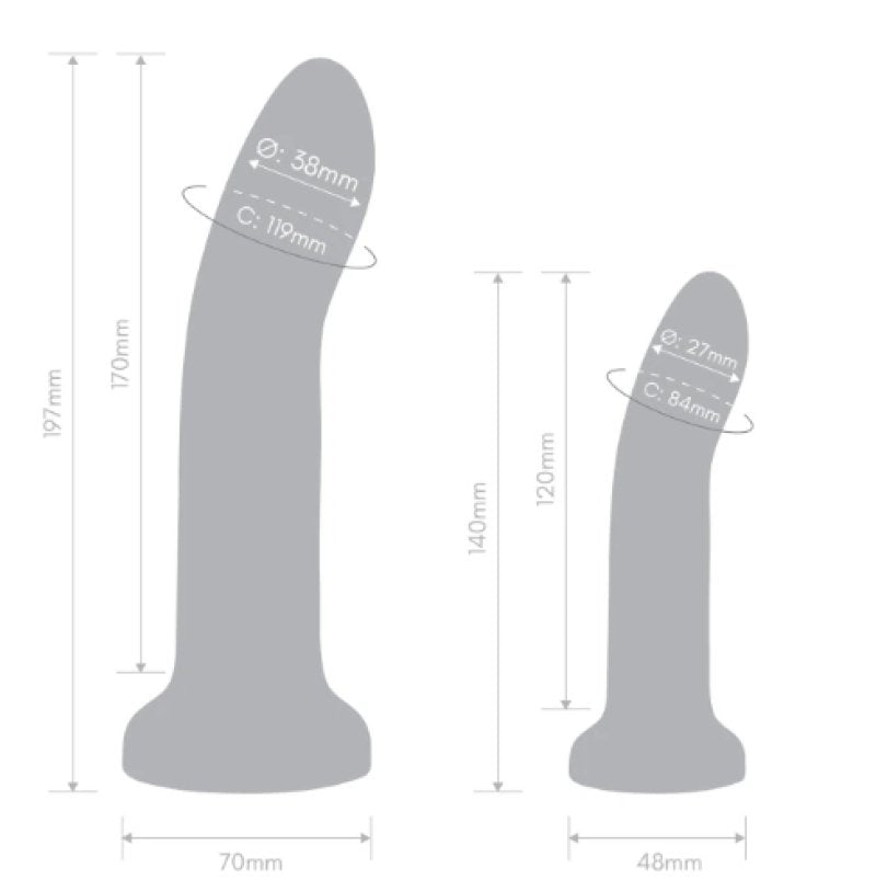 Together Duo Silicone Dildo and Adjustable Harness Set 5.5 and 7.75 Inches > Dildos > Strap On Harnesses