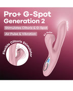 Satisfyer Pro+ Air Pulse G-Spot Vibrator Battery Series Rosa