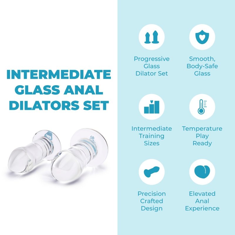 b-Vibe Intermediate Glass Anal Dilator Set – Temperature Play Glass Anal Dilators > Anal Range > Tunnel and Stretchers