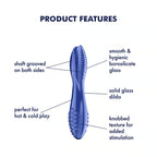 Satisfyer Dazzling Crystal 2 (Blue) – 8 Inch Dual Shaft Vibrator > Vibrators > Standard Vibrators