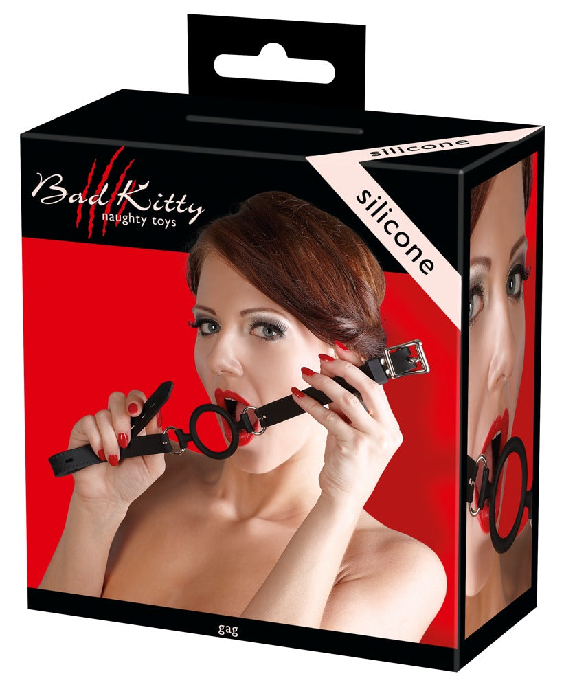 Bad Kitty Black Silicone Ring Gag 5 cm Adjustable Straps > Bondage Gear > Gags and Bits