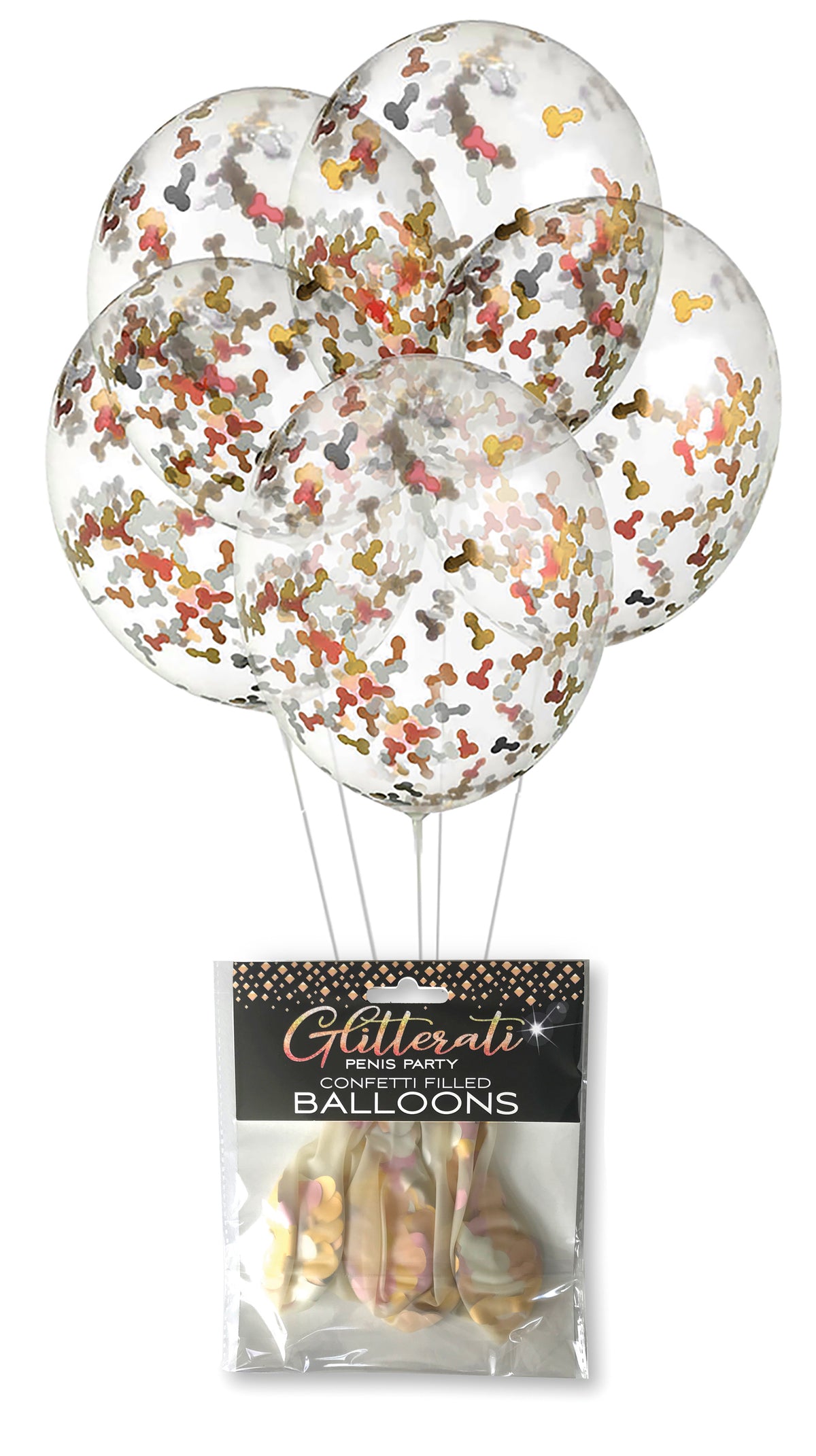 Glitterati Confetti Balloons 5 Pack Metallic Shimmering Party Decorations > Novelties > Party Supplies