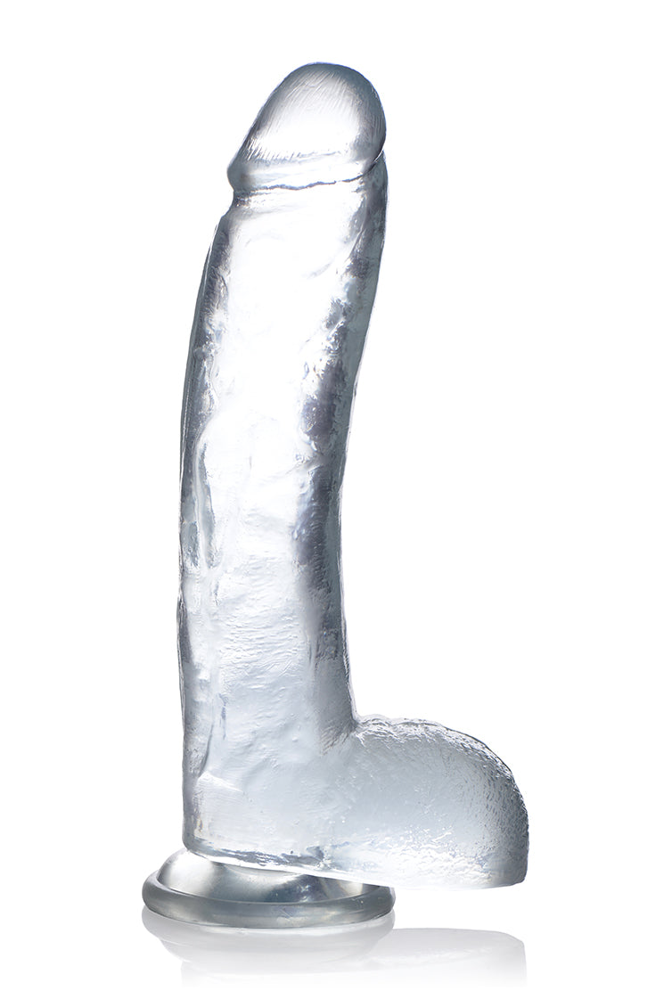 Jock C-Thru 10 Inch Clear TPE Dong with Balls and Suction Cup > Dildos > Large Dildos