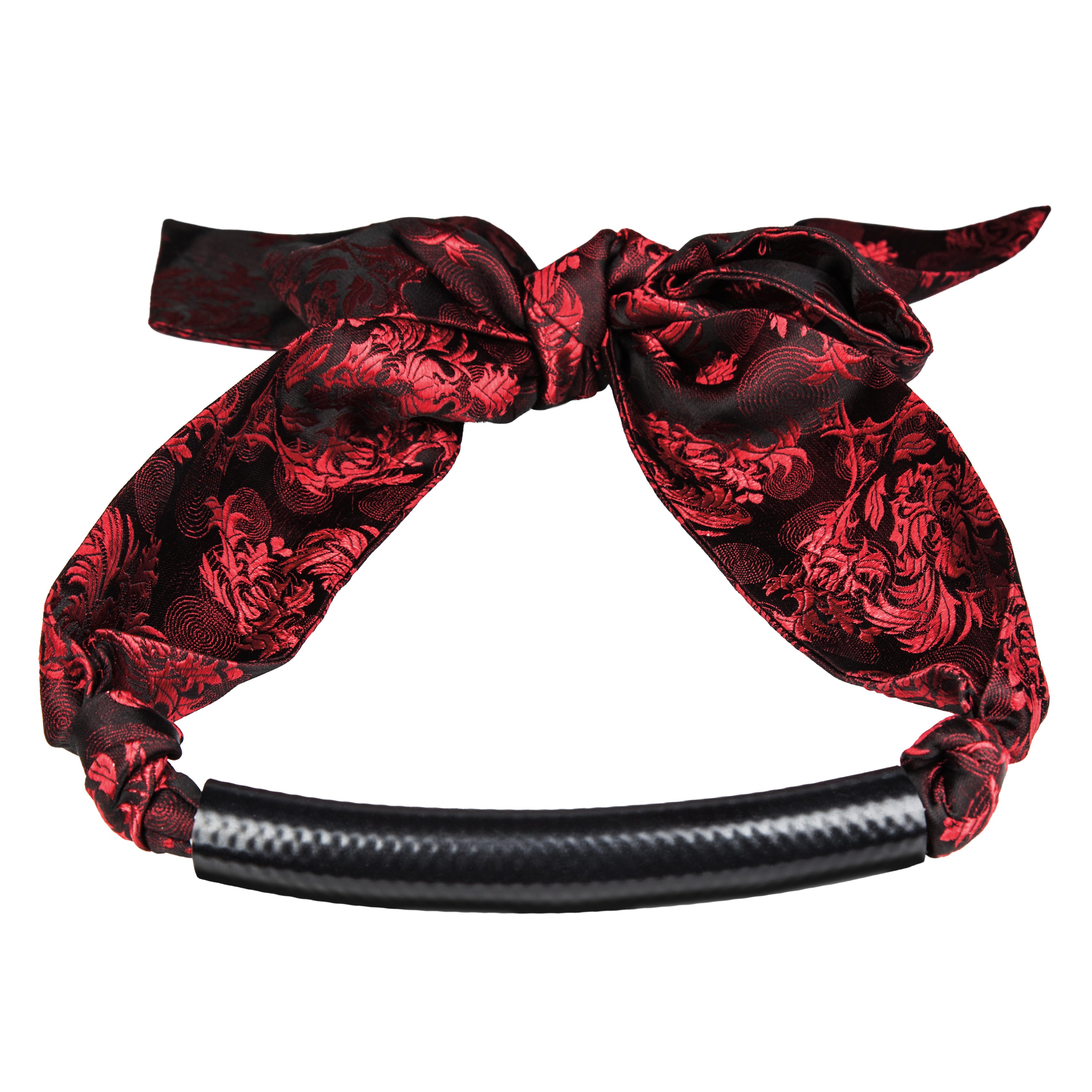 Scandal Bar Gag with Black PVC Plastic Bar and Red Black Brocade Double-Padded Strap > Bondage Gear > Gags and Bits