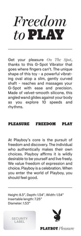 Playboy Pleasure ON THE SPOT G-Spot Vibrator for Women > Sex Toys For Ladies > G-Spot Vibrators