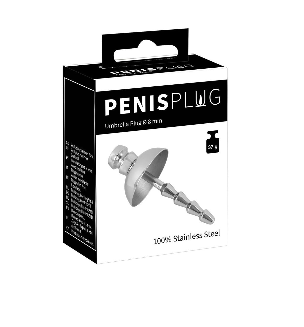 Penis Plug Umbrella Stainless Steel 7.7 cm Length 0.5-0.8 cm Diameter 37 g Weight Default Title Sounding Rods
