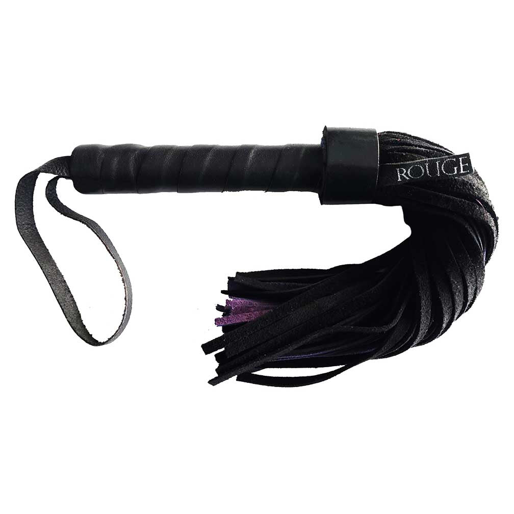 Rouge Suede Flogger (Black Purple) – Leather Handle Flogger > Bondage Gear > Whips & Floggers Main image