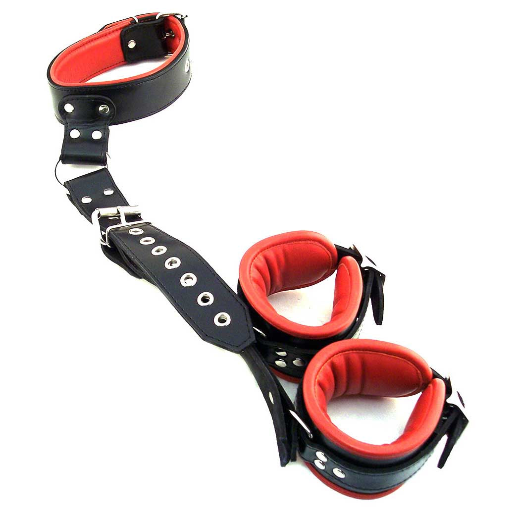 Rouge Leather Neck to Wrist Restraint