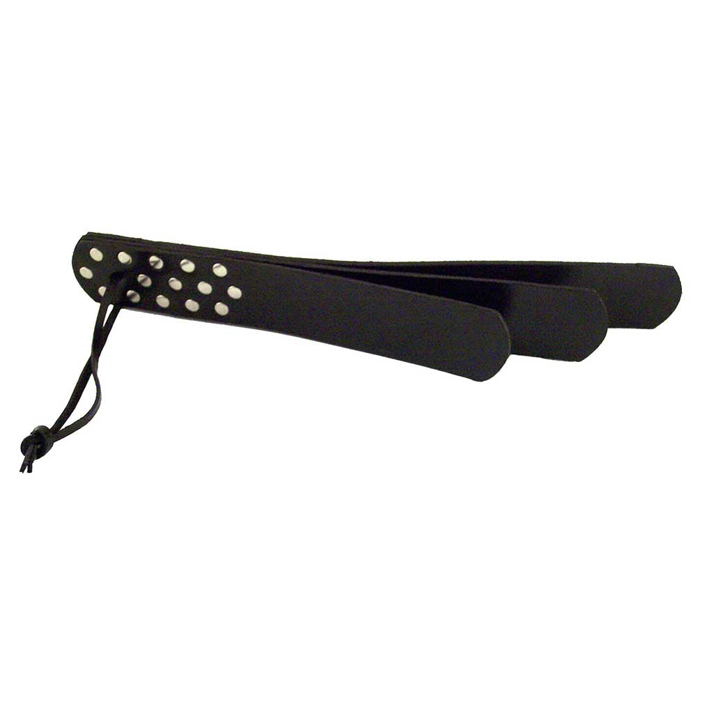 Rouge Garments Three Flap Paddle (Black) – Luxury Impact Toy Paddle Secondary image