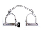 Rouge Stainless Steel Wrist Shackles with Chain and Lock – Bondage Restraints > Bondage Gear > Restraints