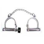 Rouge Stainless Steel Wrist Shackles with Chain and Lock – Bondage Restraints > Bondage Gear > Restraints