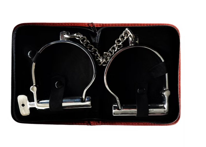 Rouge Stainless Steel Ankle Shackles with Chain 11.5 Inches - Bondage Restraints > Bondage Gear > Restraints
