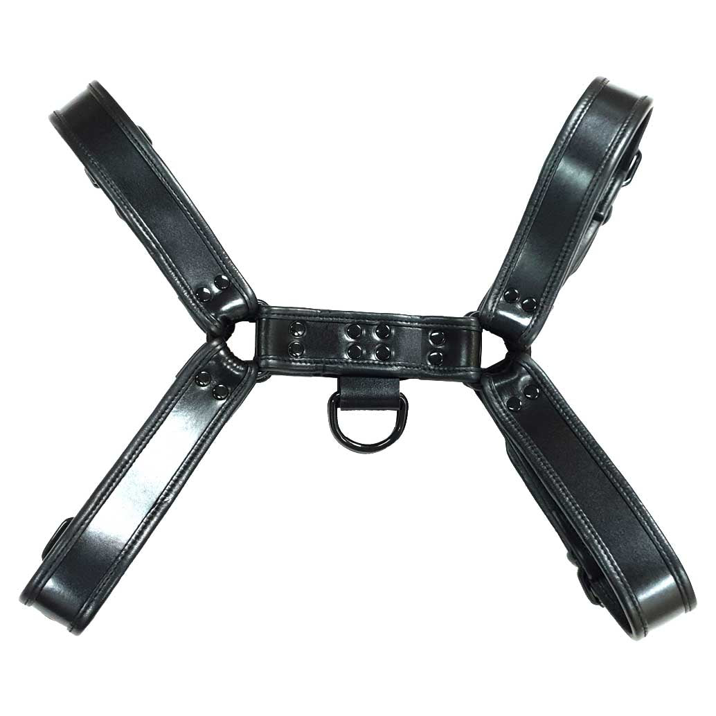 Rouge Black Leather Front Harness (Large) – Adjustable Leather Harness > Clothes > Mens Harnesses