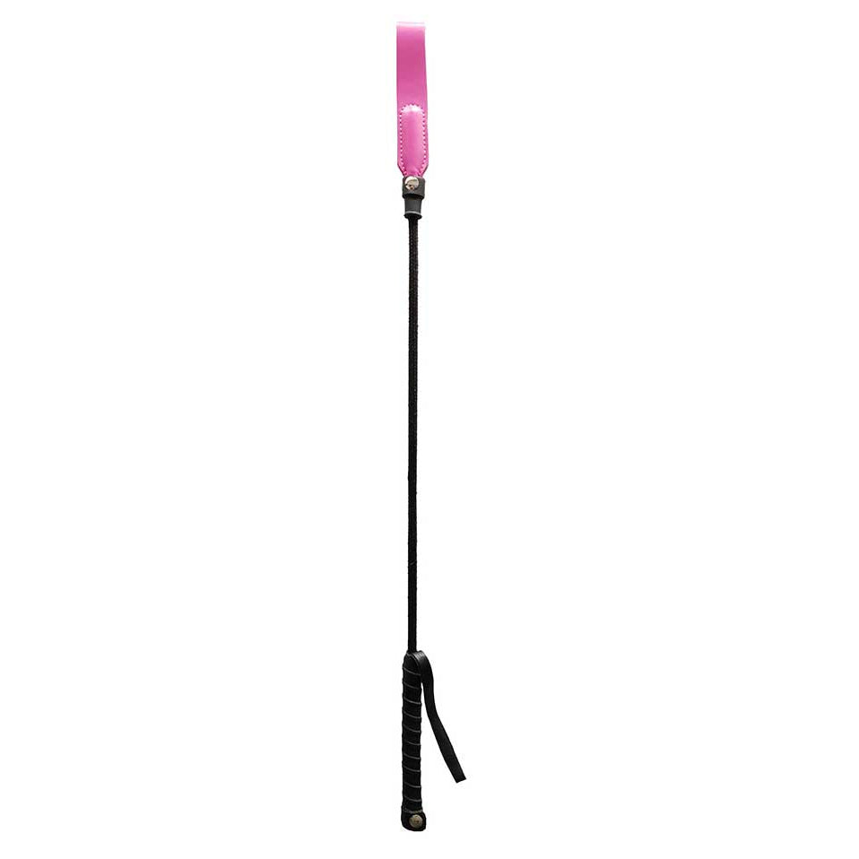 ROUGE Long Riding Crop Slim Leather 24 Inch – Leather Riding Crop - Pink > Bondage Gear > Crops Main image