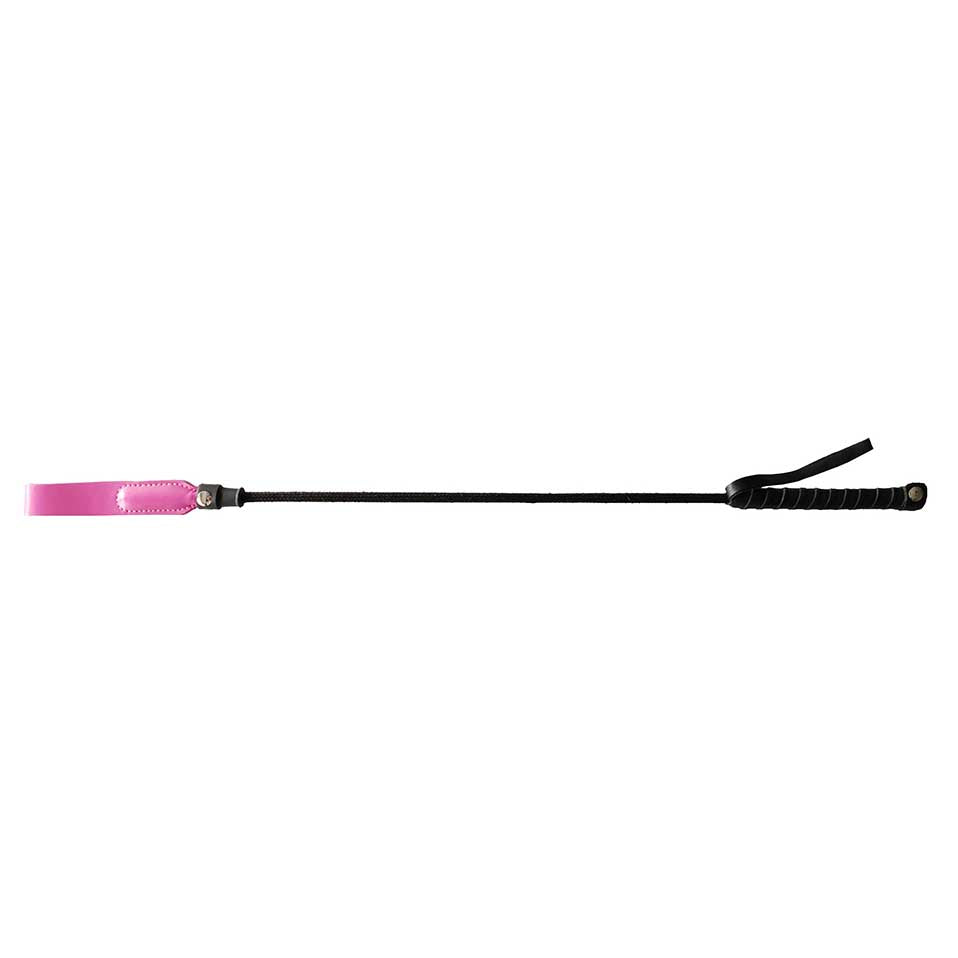 Leather Riding Crop Slim Tip 24 Pink