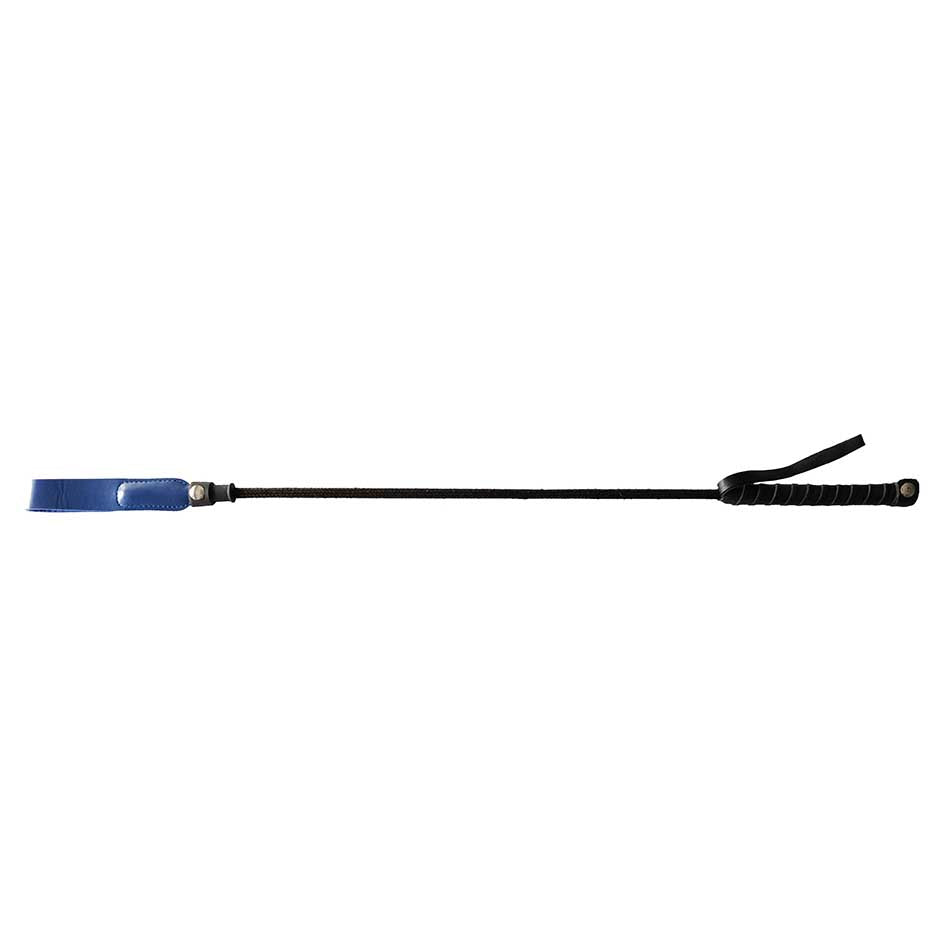 Leather Riding Crop Slim Tip 24 Blue