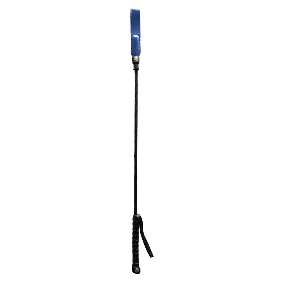 Rouge Blue Long Riding Crop with Slim Leather Tip 24 Inches
