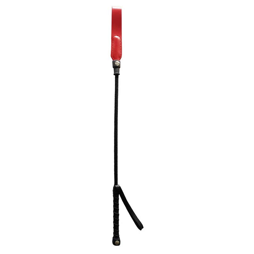 Leather Riding Crop Slim Tip 20 Red