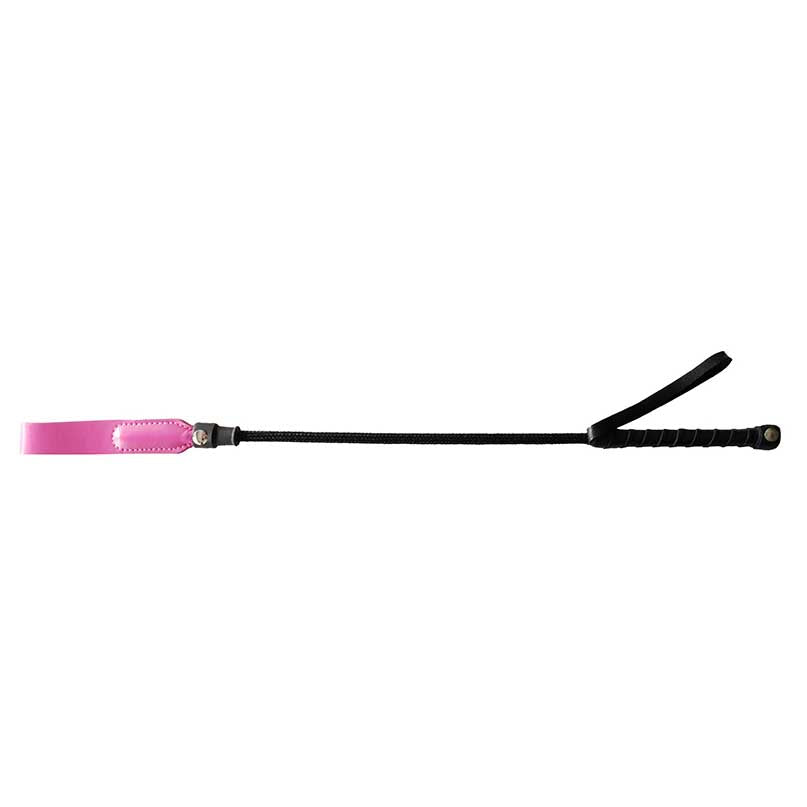 ROUGE Long Riding Crop Slim Leather 24 Inch – Leather Riding Crop - Pink Secondary image