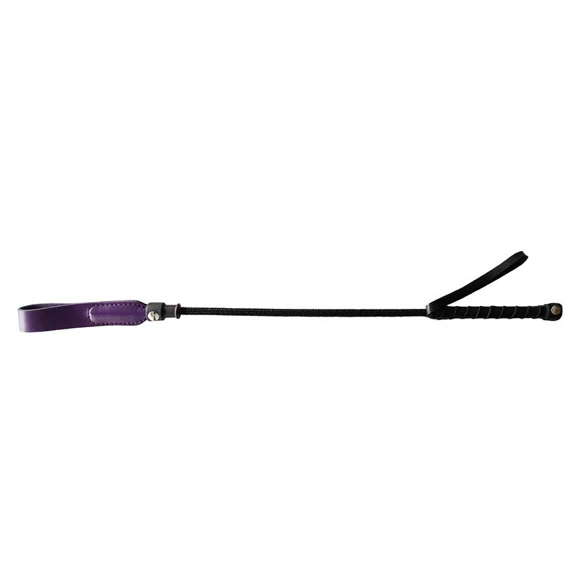Rouge Long Riding Crop 24 Inch Slim Leather Tip Riding Crop - Purple Secondary image