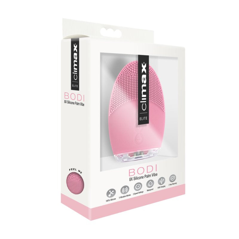 Climax Elite Bodi 15X Pink Silicone Palm Vibe 8cm Compact Waterproof Rechargeable