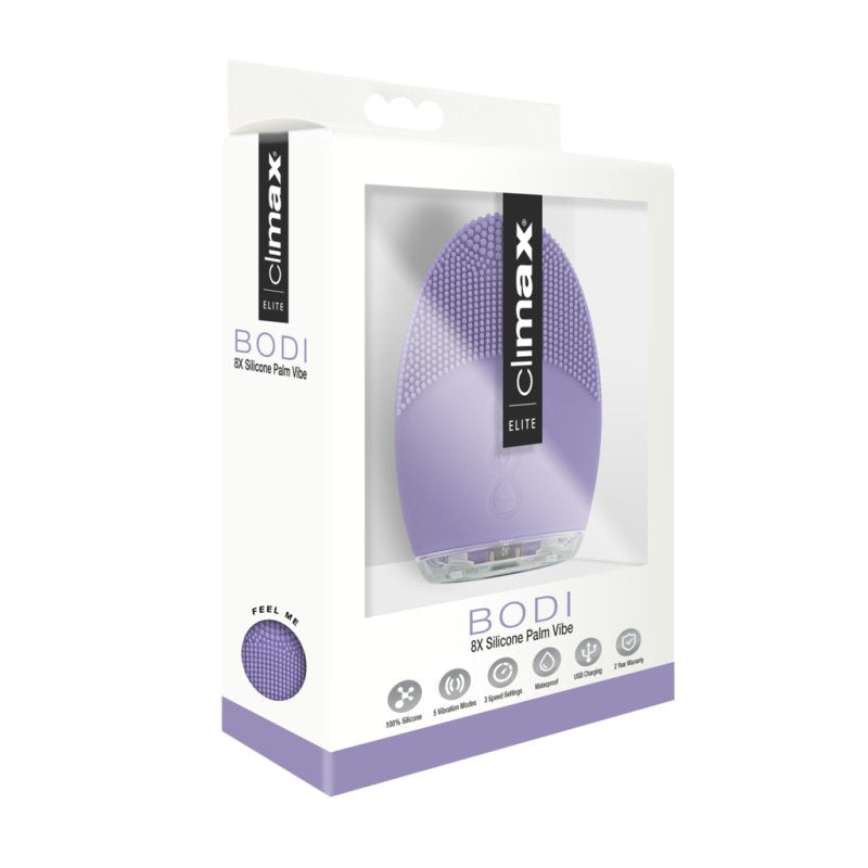 Climax Elite Bodi 8X Silicone Palm Vibe Lilac Compact 8cm Waterproof Rechargeable