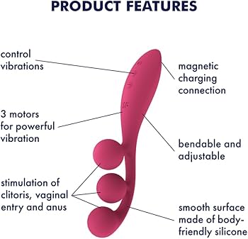 Satisfyer Tri Ball 1 Red Multi Vibrator with Adjustable Wire and Three Powerful Motors > Vibrators > Unconventional