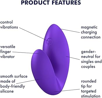 Satisfyer Love Riot Purple Finger Vibrator Waterproof Medical Silicone with 12 Vibration Modes > Vibrators > Finger Vibrators
