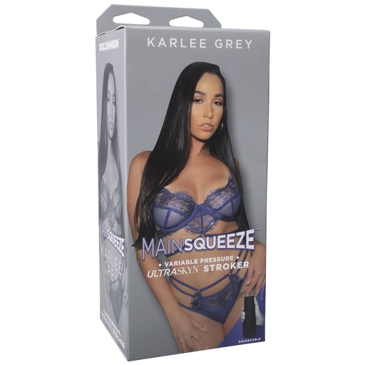 Main Squeeze Karlee Grey Ultraskyn Stroker Pussy with Hard Outer Case and Variable Suction