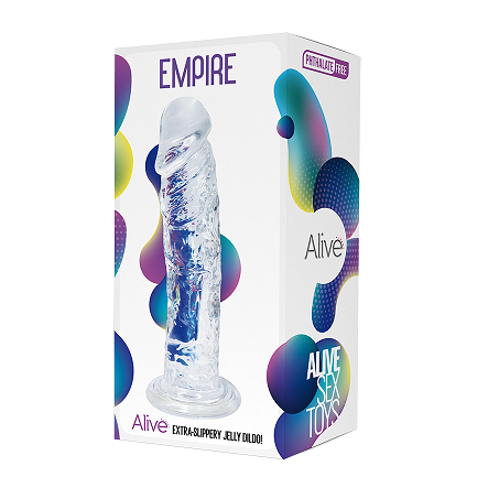 Alive Empire Jelly Dildo 7.6 Inch Transparent Extra Slippery Flexible with Suction Cup Base Default Title Strokers - Manual