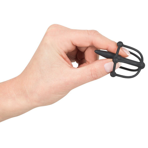 Silicone Penis Plug WIth Glans Cage Sounding Rods