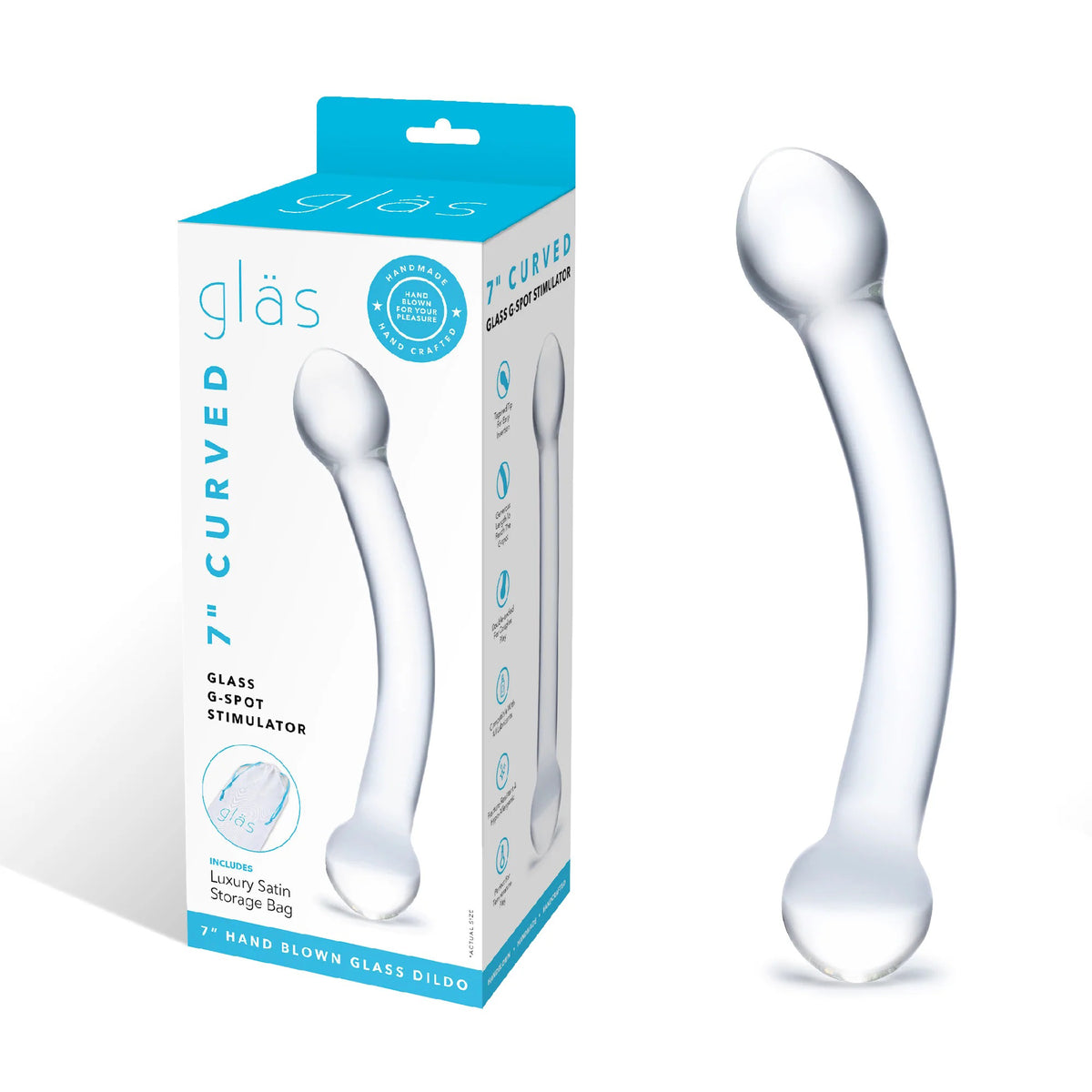 Electric Eel Glas 7 Inch Curved Glass G Spot Stimulator > Glass > Dildos