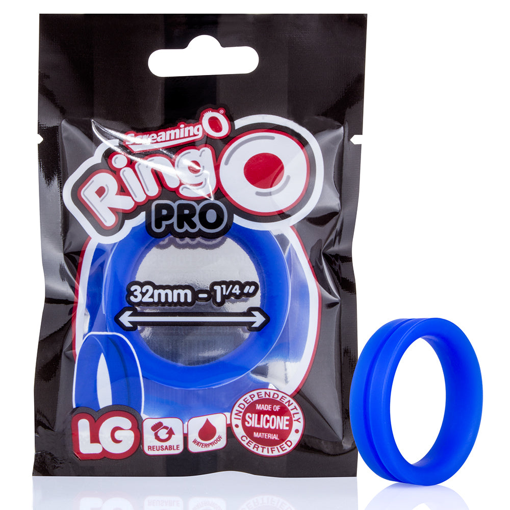 RingO Pro LG – Super-Stretchy 1.25 Inch Penis Ring Made of Body-Safe Silicone Blue > Cock Ring > Single