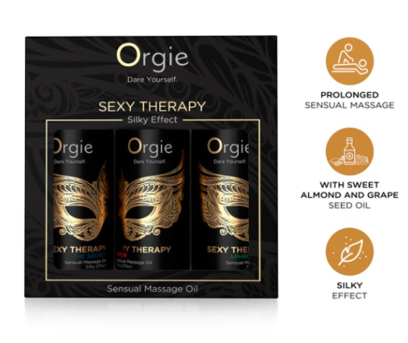 Orgie Sexy Therapy Mini Size Collection – Sensual Massage Oil Set 3x 30ml