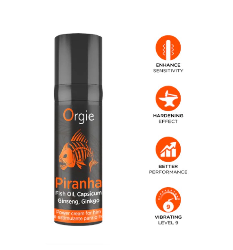 Orgie Piranha Power Cream 15ml – Erection Enhancer Cream > Essentials > Mens Enhancers