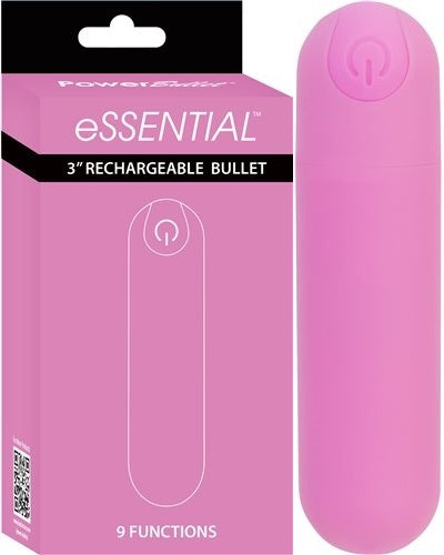 Essential 3 Inch Rechargeable Bullet Vibrator Pink with Storage Case Default Title BULLETS