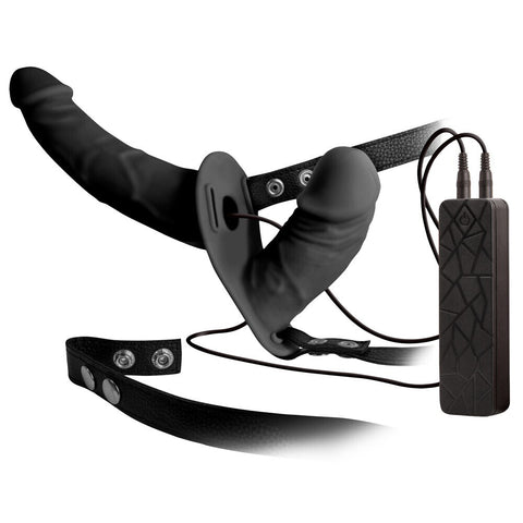Double Thruster Vibrating Double Ended Dildo With Harness Default Title > Realistic Dildos and Vibes > Vibrating Strap Ons