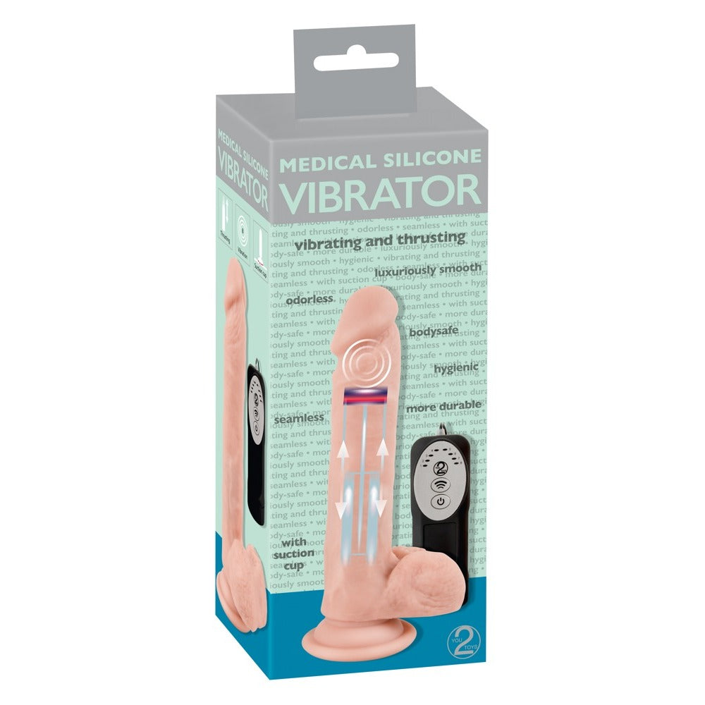 Medical Silicone Thrusting Vibrator – Realistic Thrusting Vibrator > Dildos > Thrusting Dildos