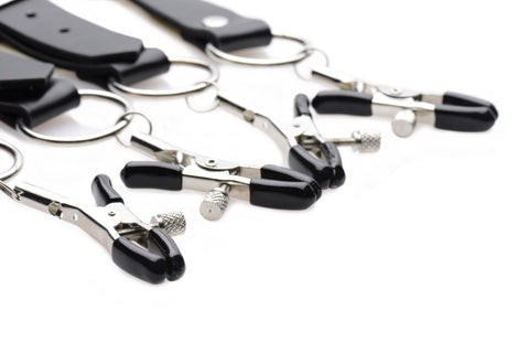 Labia Spreader Straps with Adjustable Clamps – Bondage Straps > Sex Toys > Sex Positioners