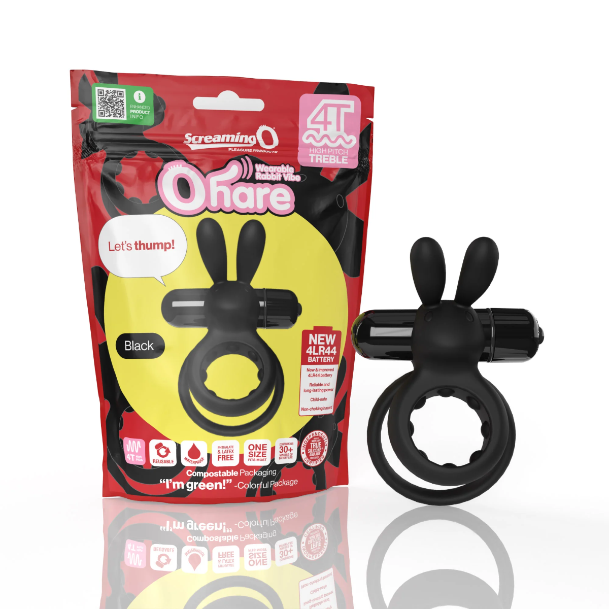 Screaming O Ohare 4T – Body-Safe Silicone Double Ring Vibrator with Clitoral and Perineal Stimulation > Sex Toys > Couples Toys