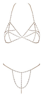 Cottelli Bra and String Set with Chain – Lingerie > Clothes > Body Jewellery (Non Piercing)