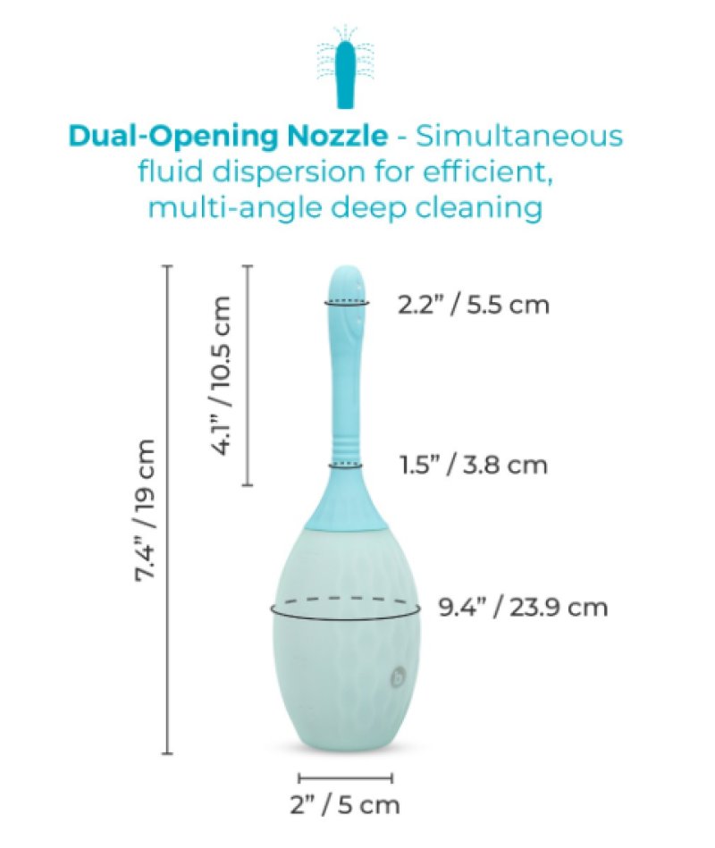 b-Vibe Silicone Flexflow Douche – Dual-Opening Nozzle Silicone Douche > Essentials > Feminine Care