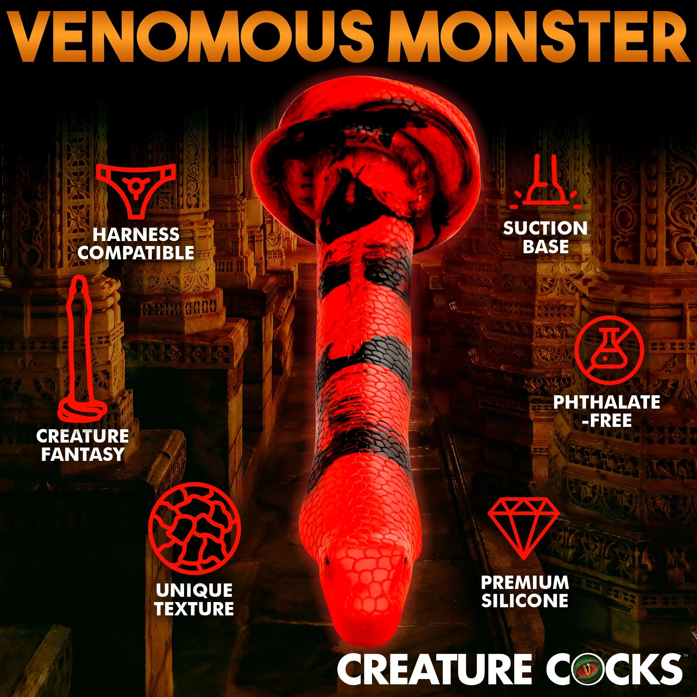 Creature Cocks King Cobra - X-Large 18 Long Silicone Dong