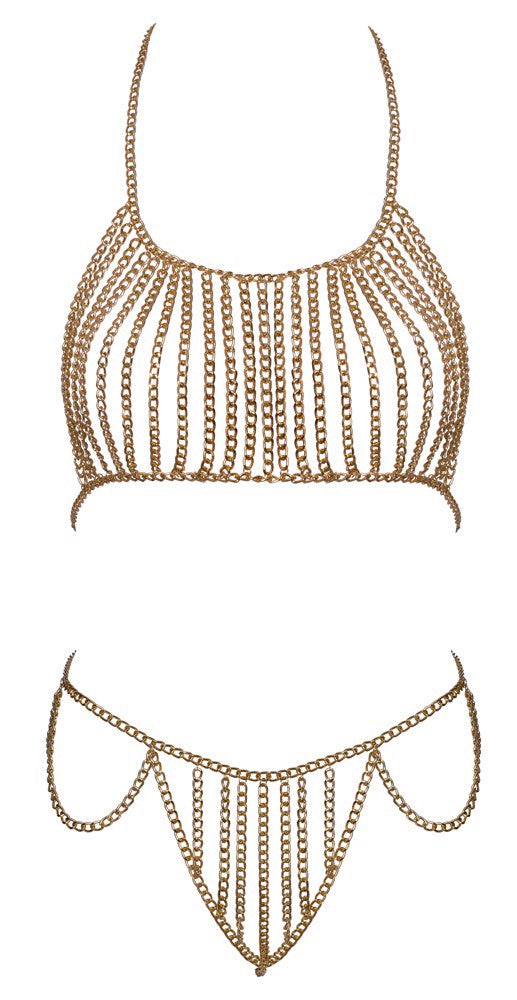 Cottelli Top Set Chain Gold – Crotch Chain Lingerie Set > Clothes > Body Jewellery (Non Piercing) Main image