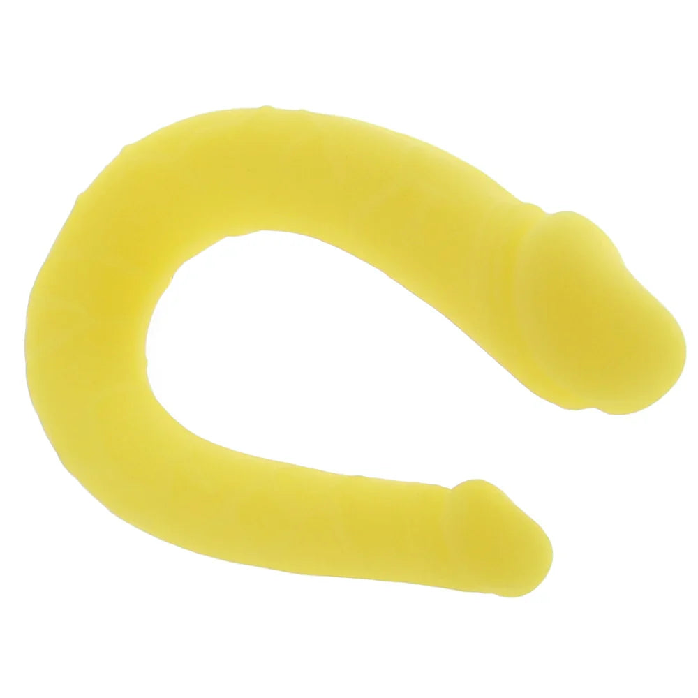 Boundless AC/DC Dong Yellow 13.5 Inch Silicone Double Dong with Satin Finish > Dildos > Double Dildos